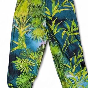 Versace Tropical Print Cropped Leggings / Capri Leggings – Greca Waist – Size 2